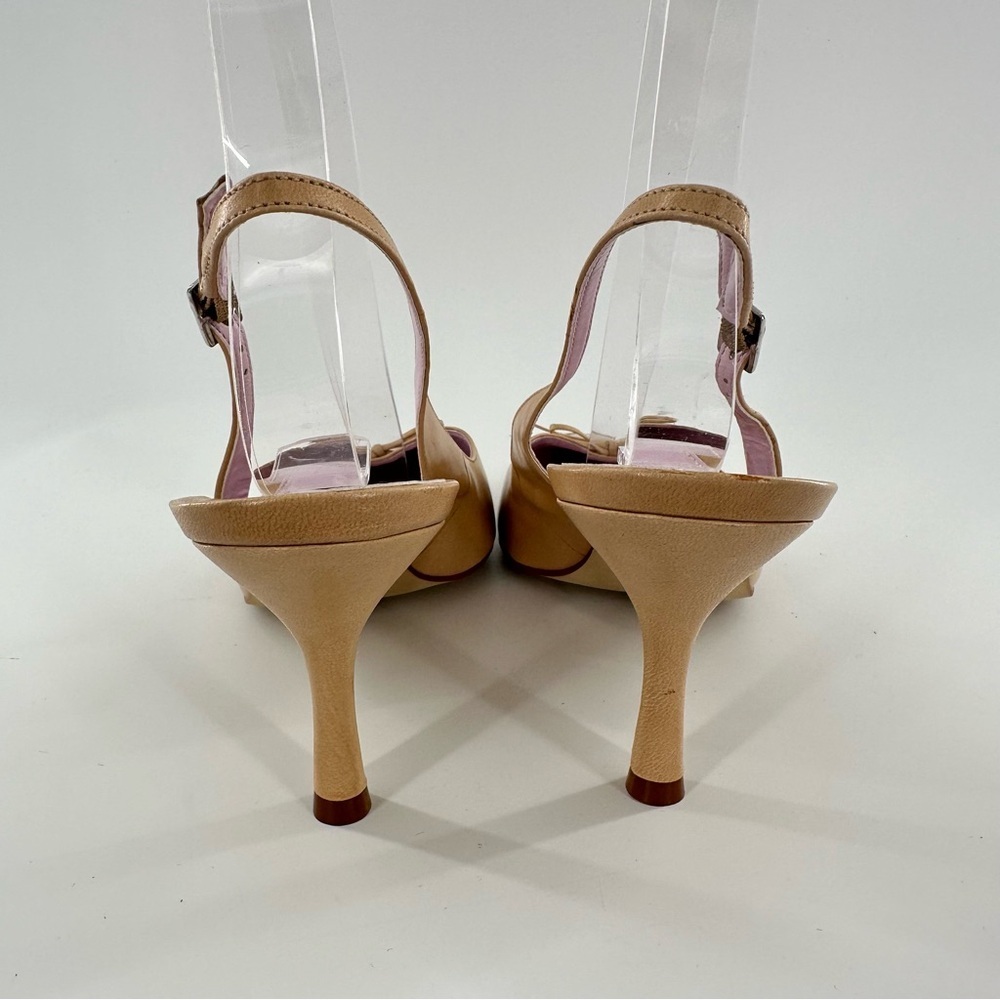 Gianni Bini womens heels size 7.5 tan leather pointy toe career old money - Picture 4 of 14